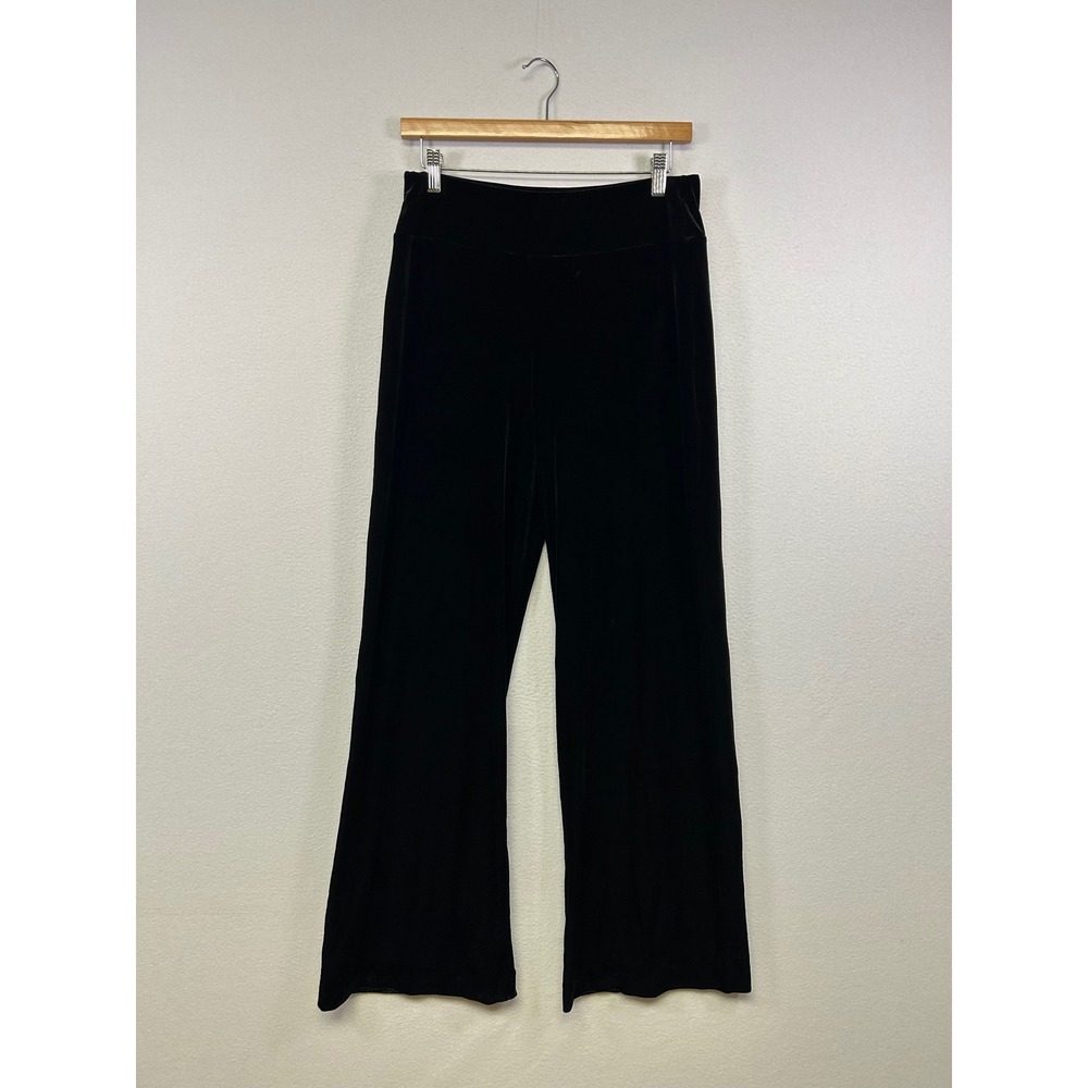 Elegant Velvet White House Black Market Womens Small Black Wide Leg Flare‎ Pants